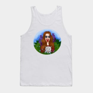 Hippie girl with a cat Tank Top